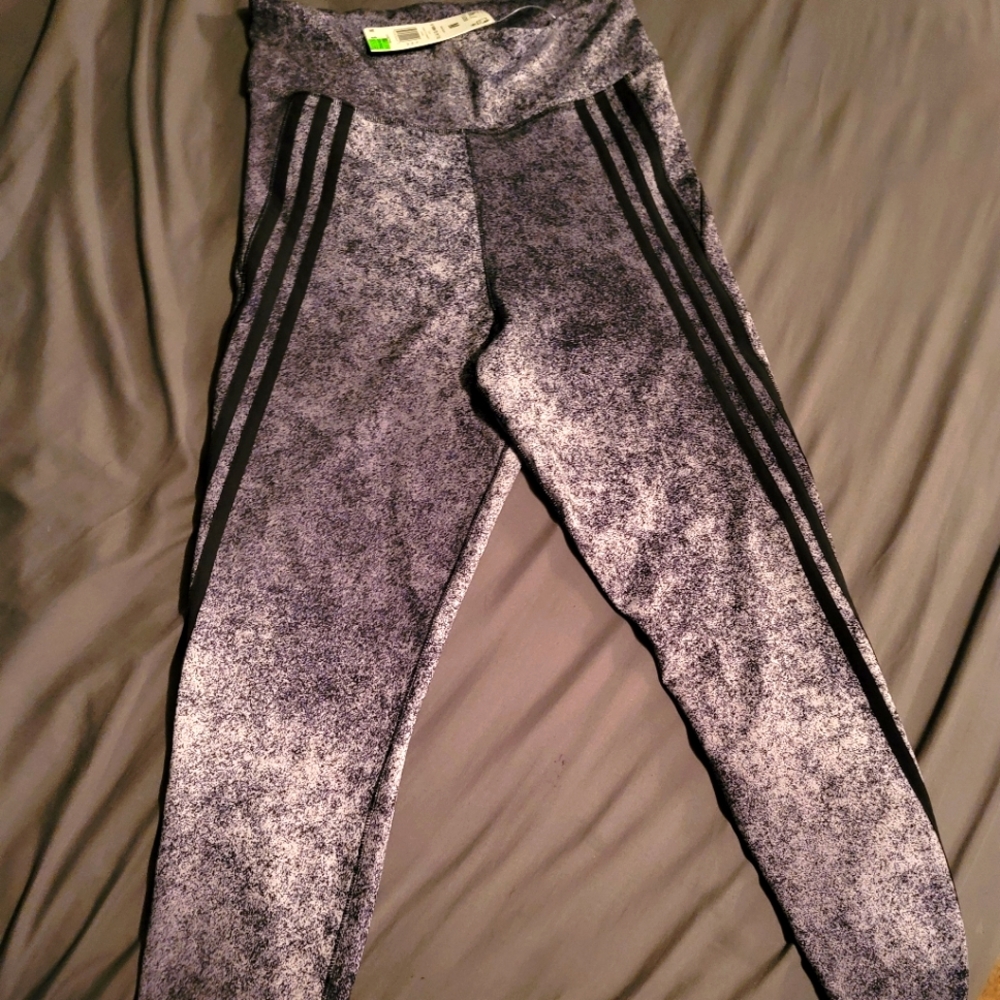 Adidas gray/black leggings size medium